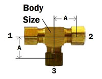 Compression Barstock Tee Diagram